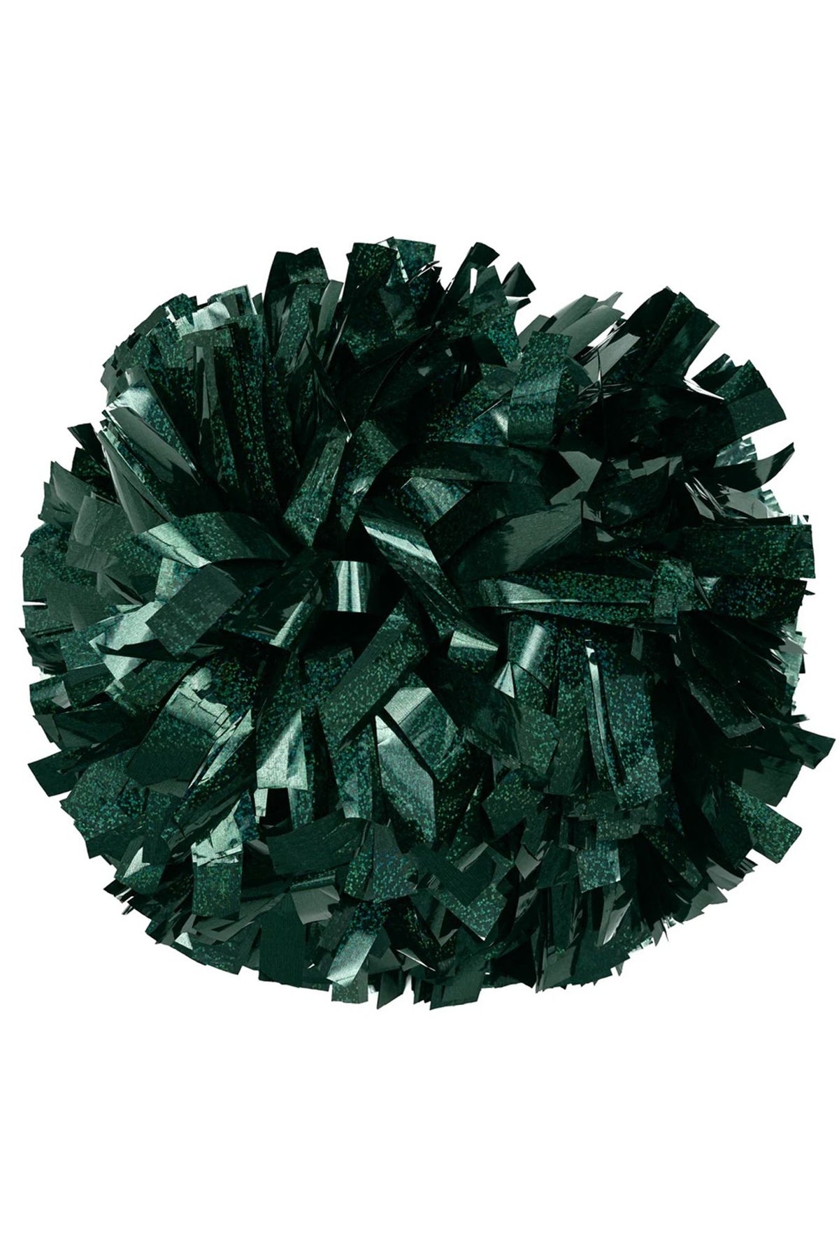 Holographic Dark Green Pom Pom (Baton Handle)